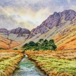 Hay Stacks Watercolour painting