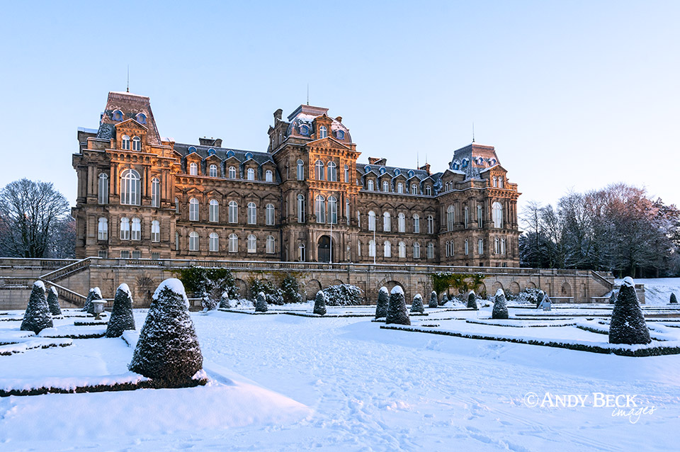 Bowes Museum as the sun rises