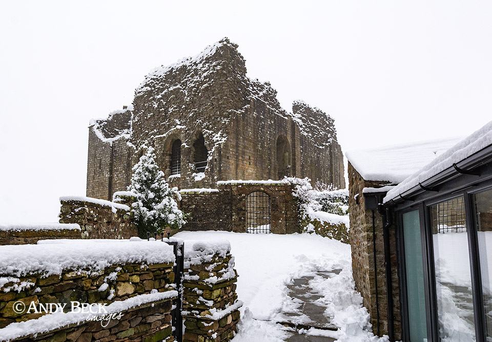Bowes Castle in winter