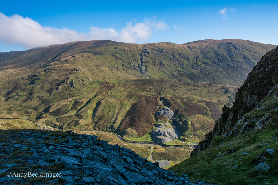Kentmere Pike across the Kentmere valley from Rainsbarrow quarry