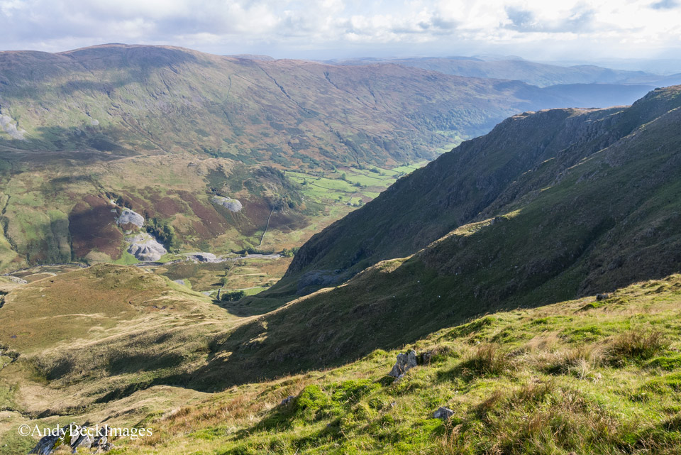 Kentmere Valley from north of Yoke with Rainsbarrow egde in profile