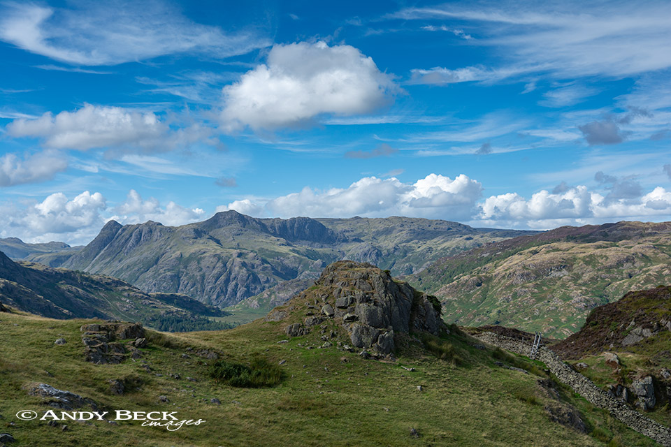 Langdale Pikes from near Great Intake