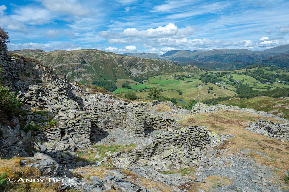 Little Langdale from Low Fell quarries