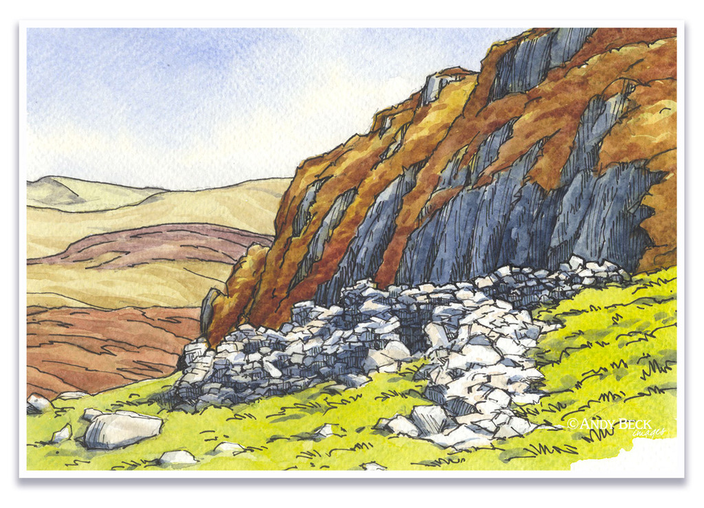 Joe Banks' Fold, High Spy, Wainwright North Western Fells, Sheepfold Andy Beck painting the wainwrights series
