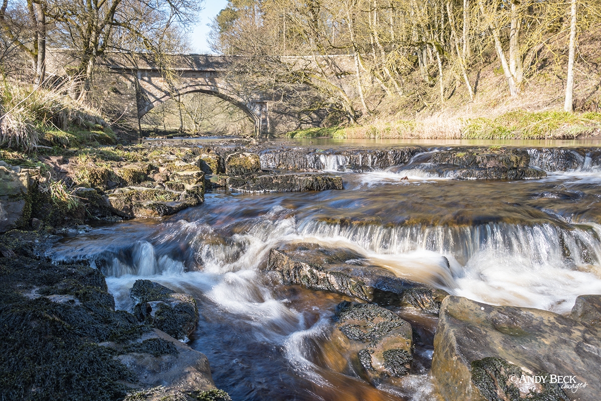 Gilmonby bridge and the river Greta near Bowes, Teesdale, County Durham