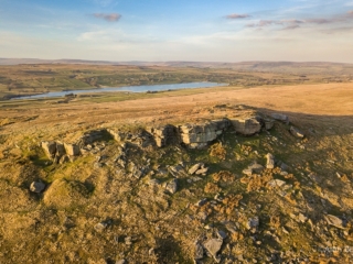 Evening light on Goldsborough, Hury reservoir behind. Teesdale