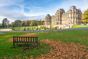 Bowes Museum at Autumn, museum grounds in autumn colours