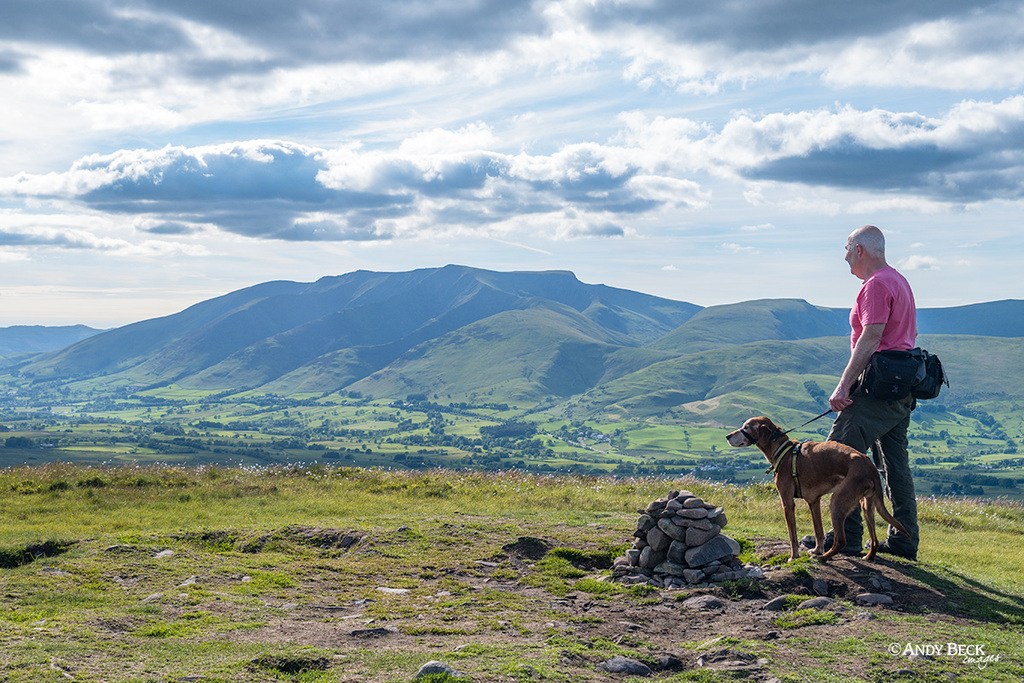 Looking to Blencathra from the summit of Great Mell Fell