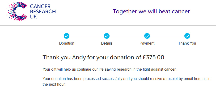 Cancer research donation