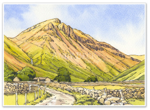 Great Gable pen and watercolour sketch by Andy Beck