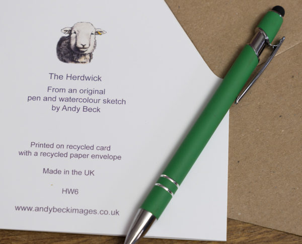 Herdwick sheep card back 6x6