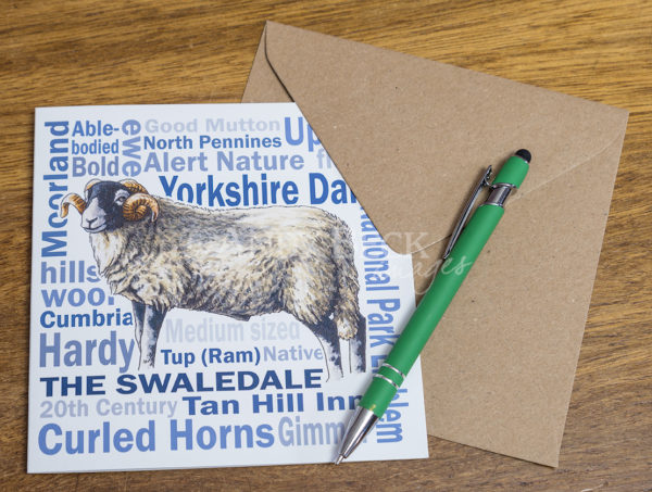 Swaledale sheep card 6x6 with recycled envelope