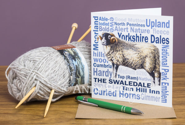 Swaledale sheep greeting card 6x6