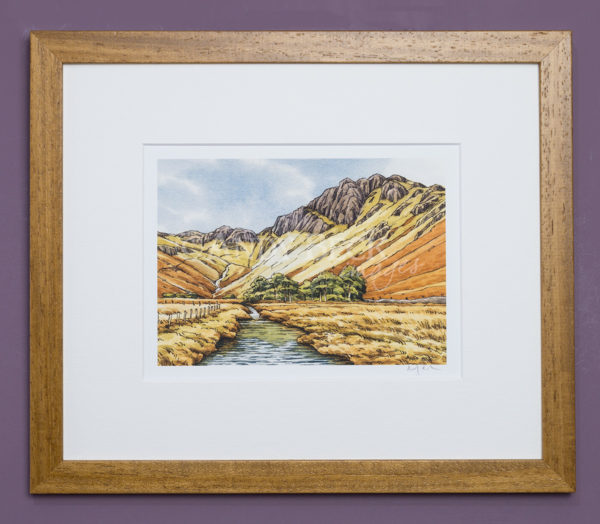 Haystacks print by Andy Beck framed