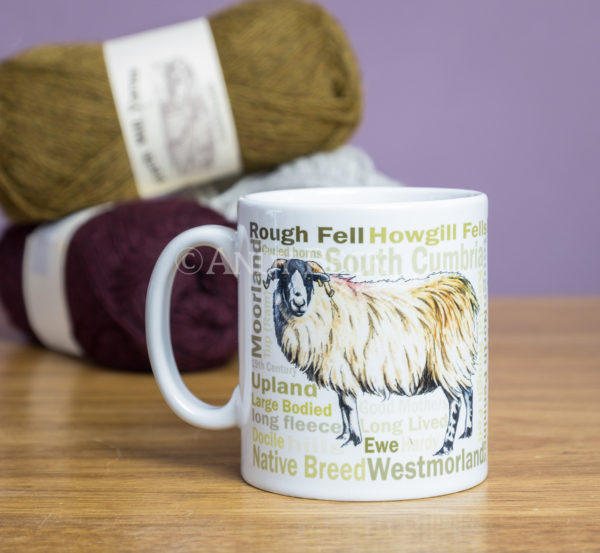 Rough Fell Mug, Sheep breed gift by Andy Beck Images