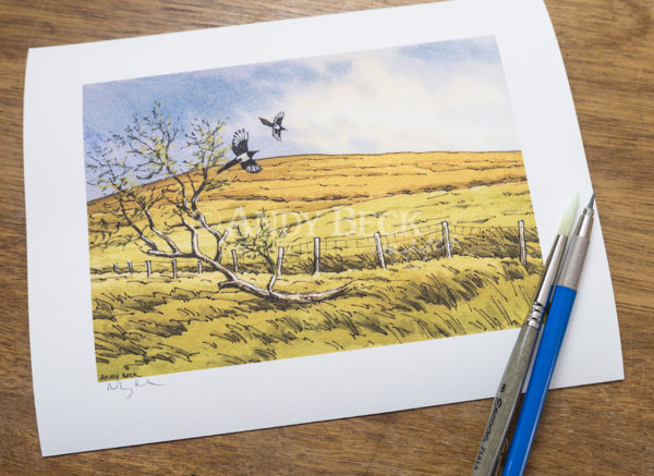 Cold fell Outlying Fell print. signed open edition print by Andy Beck