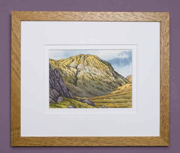 Lingmell. Original sketch by Andy Beck framed