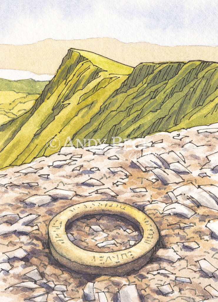 Blencathra summit small sketch by Andy Beck