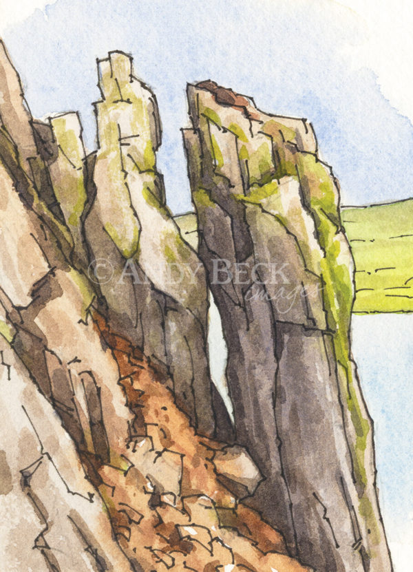 Crag Fell Pinnacles small sketch by Andy Beck