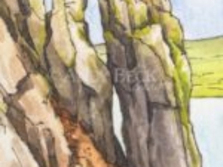 Crag Fell Pinnacles, Wainwright Crag Fell small sketch Andy Beck painting the wainwrights series