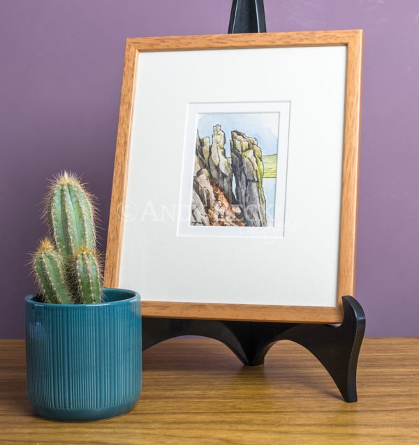 Crag Fell pinnacles framed sketch by Andy Beck