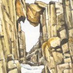 Custs Gully Great End small sketch, Andy Beck painting the wainwrights series