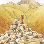 Haystacks summit small sketch Andy Beck painting the wainwrights series