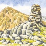 Lingmell summit- Original Sketch. small sketch Andy Beck painting the wainwrights series