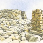 Scafell Pike summit small sketch Andy Beck painting the wainwrights series