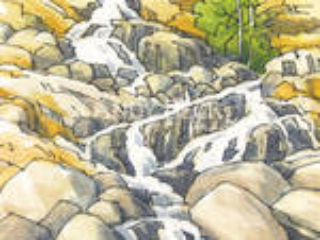 Sour Milk Gill Easedale small sketch Andy Beck painting the wainwrights series