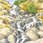 Sour Milk Gill Easedale small sketch Andy Beck painting the wainwrights series
