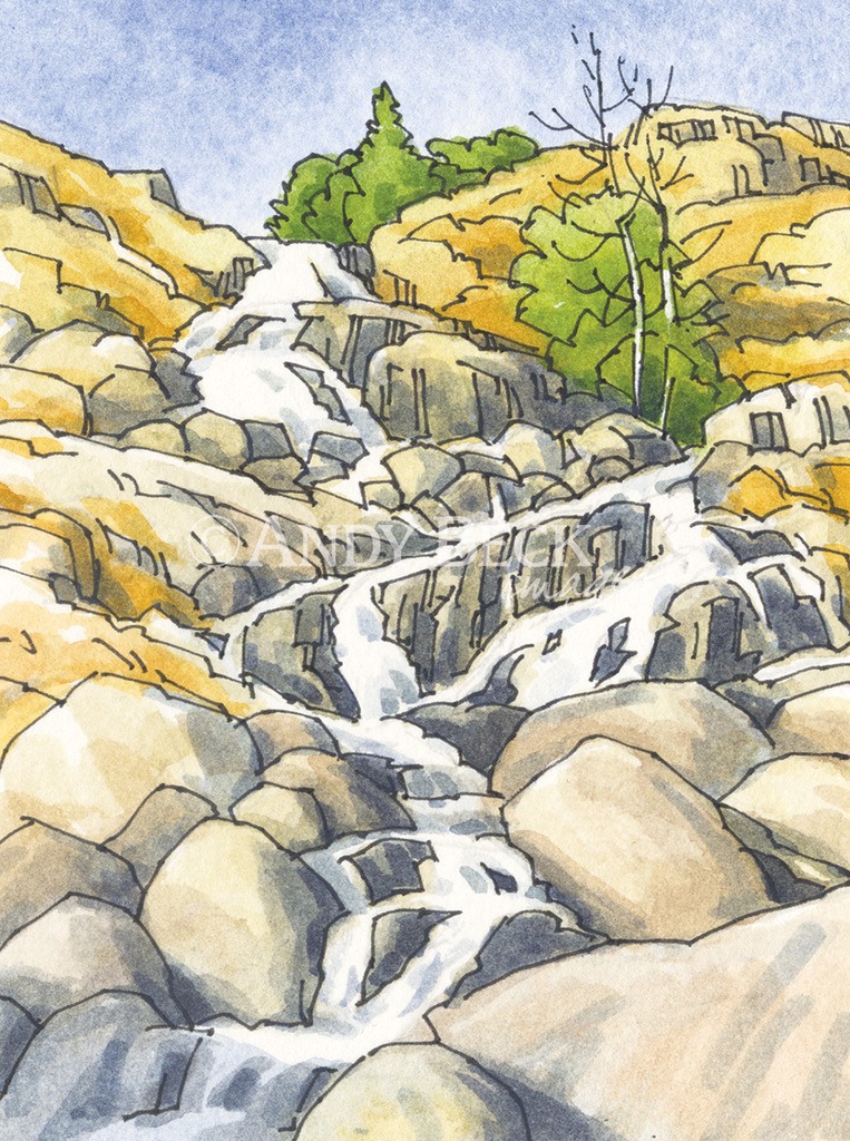Sour Milk Gill Easedale small sketch by Andy Beck