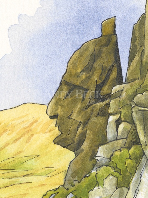 Sphinx rock Great Gable small sketch by Andy Beck