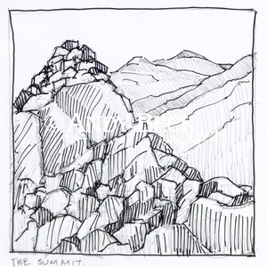 Allen Crags summit line drawing.Wainwright Allen Crags