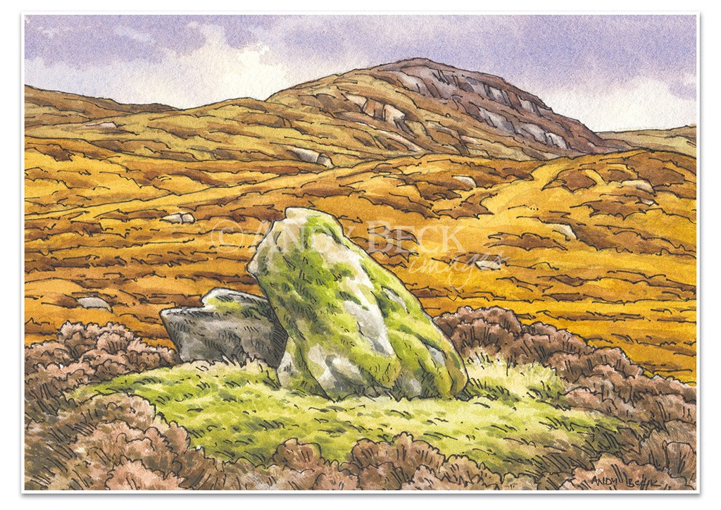 Armboth Fell original sketch Armboth Fell sketch. Wainwright Armboth Fell, Andy Beck painting the wainwrights series