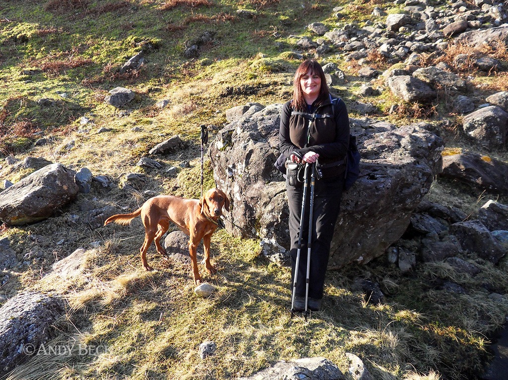 Bailey and Lesley walking companions