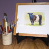 Belted Galloway framed original. Belted Galloway.
