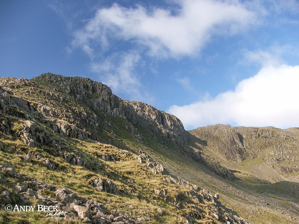 Bow Fell Cambridge Crag seen from The Band