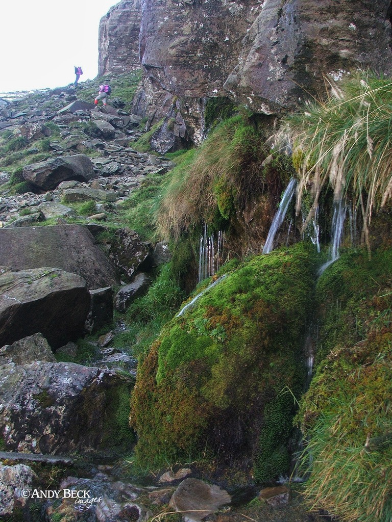 Bow Fell waterspout near the Great Slab