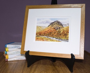 Eagle Crag framed open print. Wainwright Eagle Crag Borrowdale