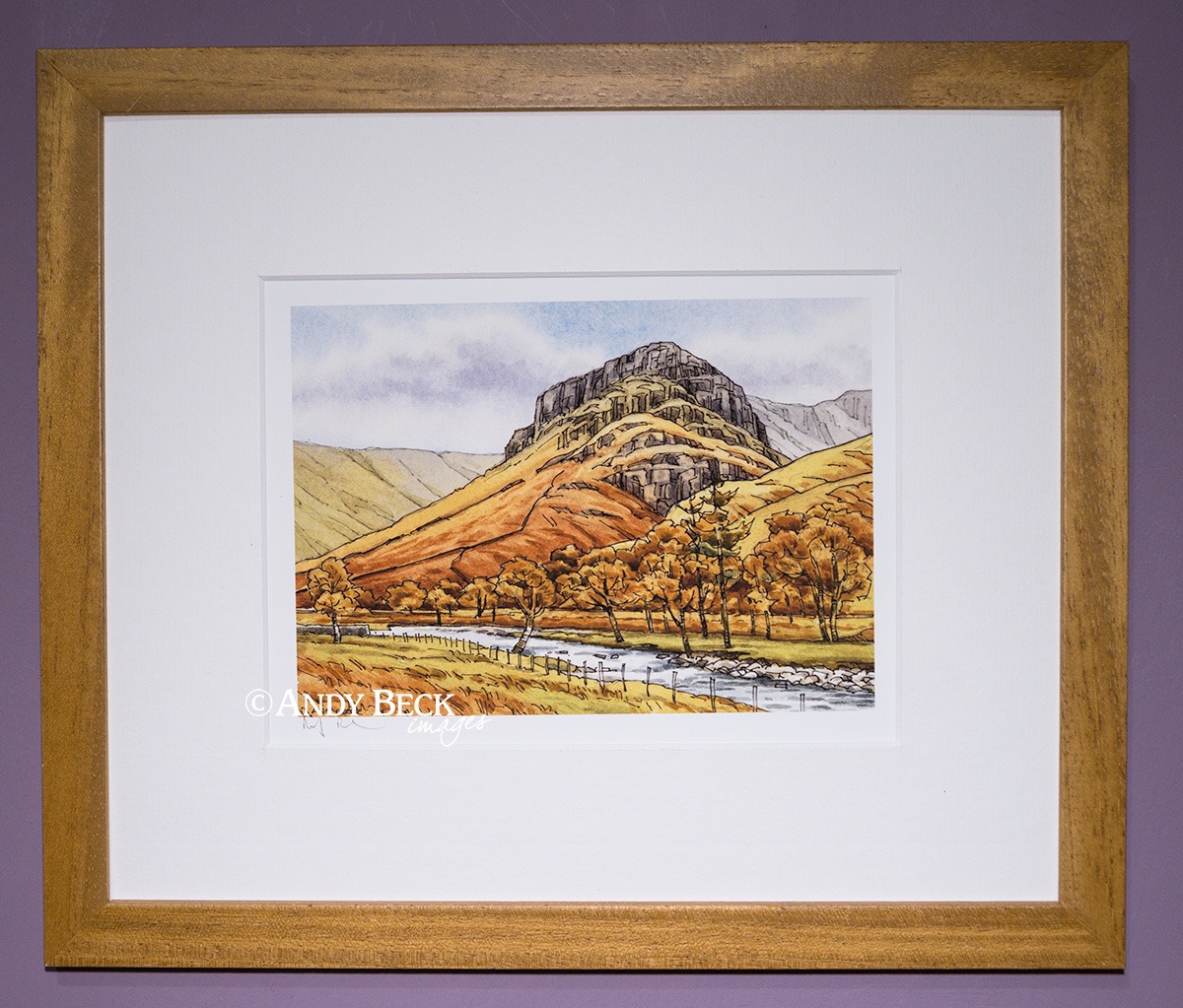 Eagle Crag framed open print. Wainwright Eagle Crag Borrowdale