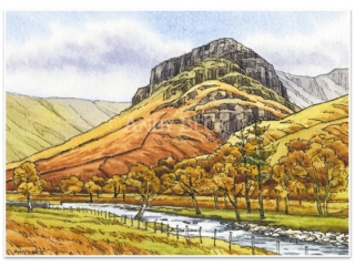 Eagle Crag sketch, Wainwright fell Eagle Crag, Andy Beck painting the wainwrights series