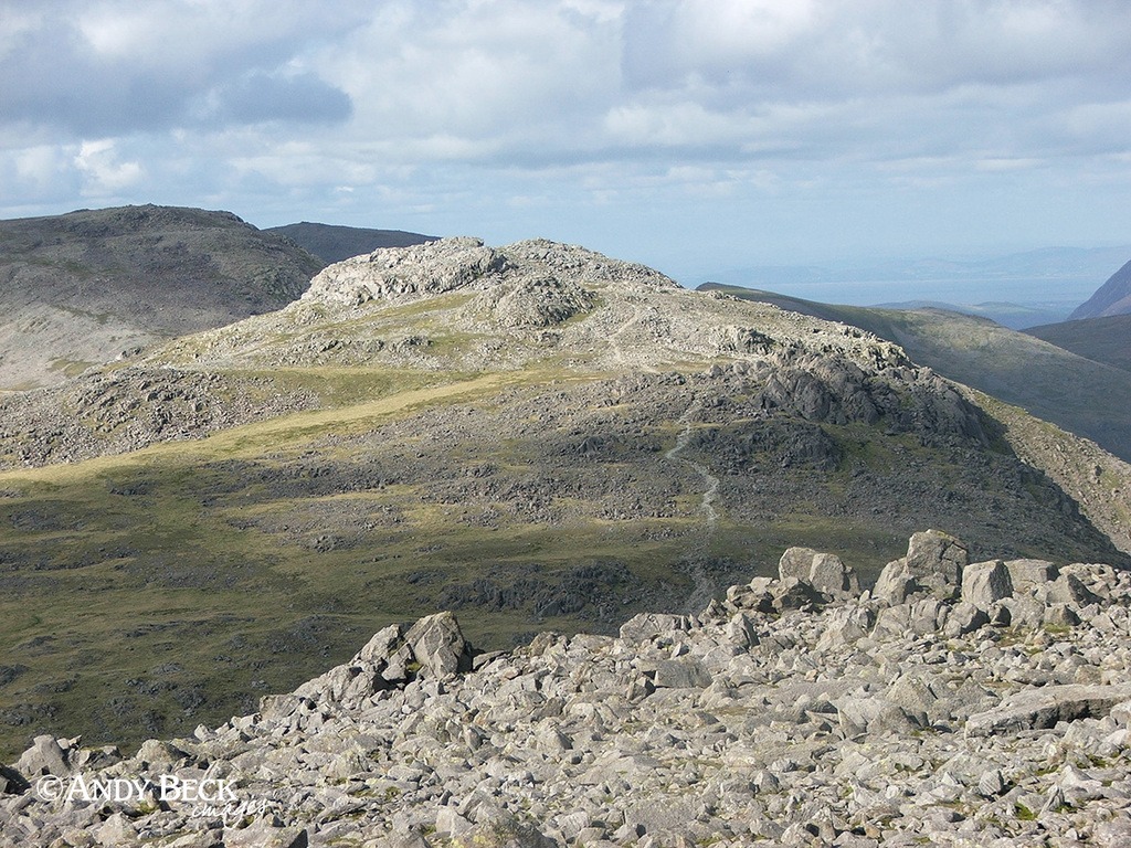 Esk Pike from near Bow Fell summit. Wainwright Southern Fells