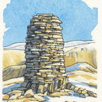 High Bakestones sketch, High Bakestones, Dove Crag, Andy Beck painting the wainwrights series