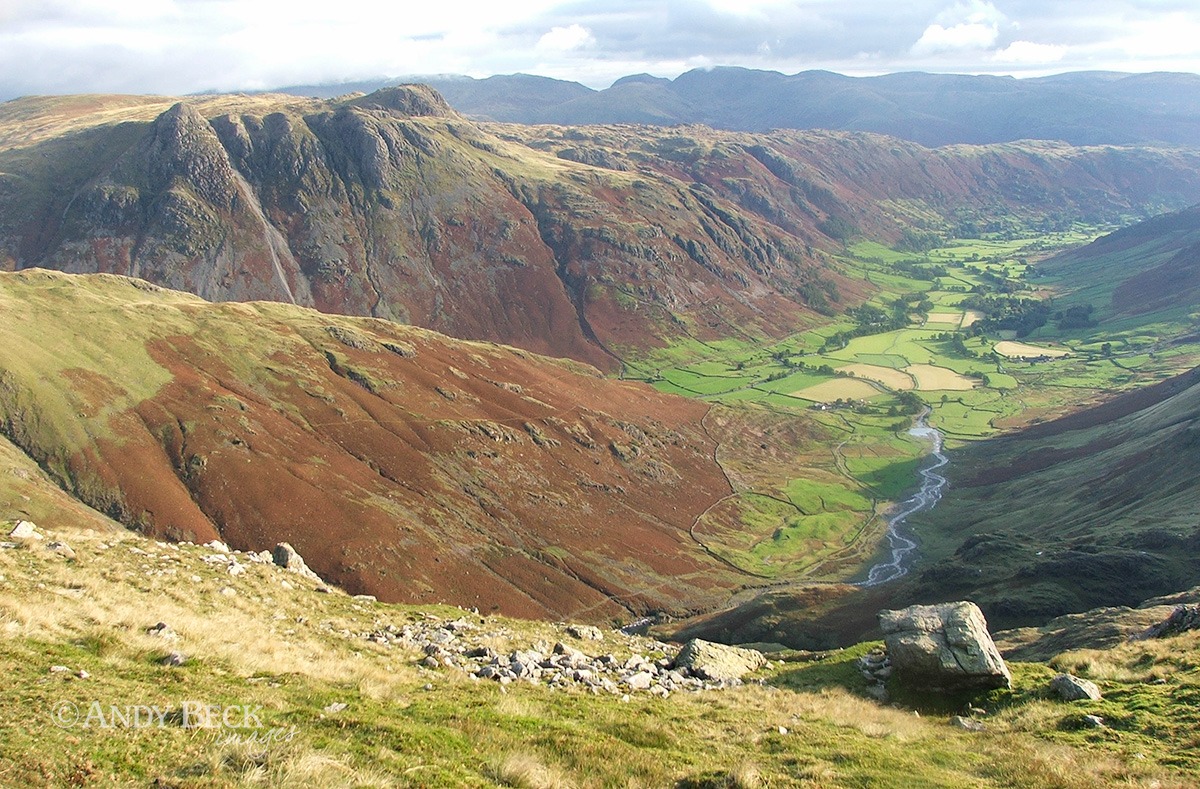 Langdale Pikes and Mickleden from Gladstones Knott