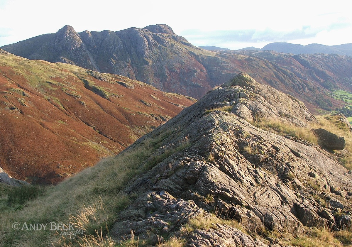 Langdale Pikes from near Issac Gill. Near Crinkle Crags