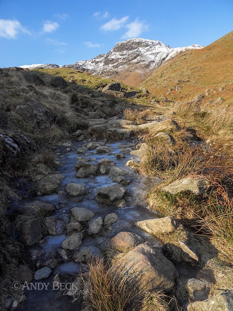 Path to Easedale tarn with Tarn Crag ahead