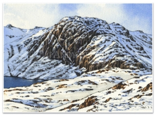 Pavey Ark original sketch Pavey Ark sketch. Pavey Ark The Langdale Pikes, Wainwright Pavey Ark, Andy Beck painting the wainwrights series