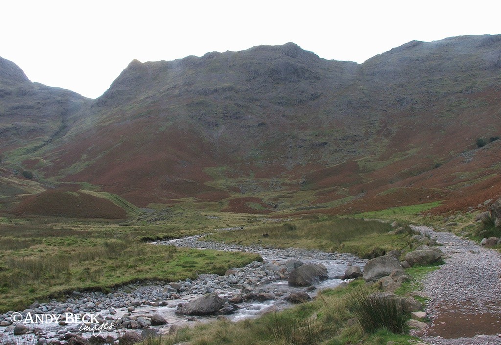 Rossett Pike from the Mickleden path. Great Langdale