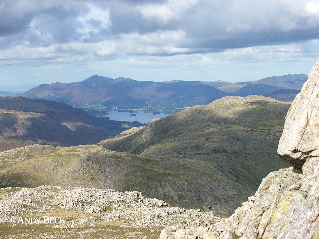 Skiddaw from Esk Pike. Wainwright Esk Pike